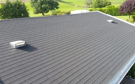 Bituminous shingle roof